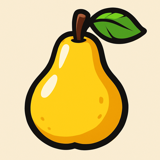 pear fruit.
In-Game asset.  2d.  High contrast.  No shadows. animated. cartoon