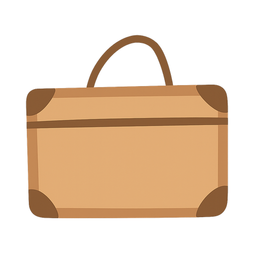 A suitcase. No background. Transparent background. Blank background. No shadows. 2d. In-Game asset. flat