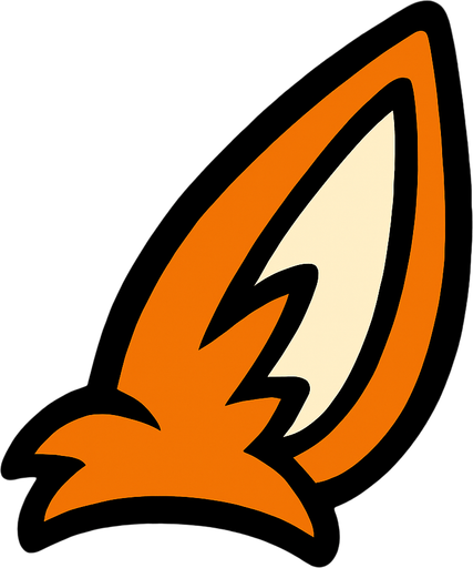 Fox ear.
In-Game asset.  2d.  High contrast.  No shadows