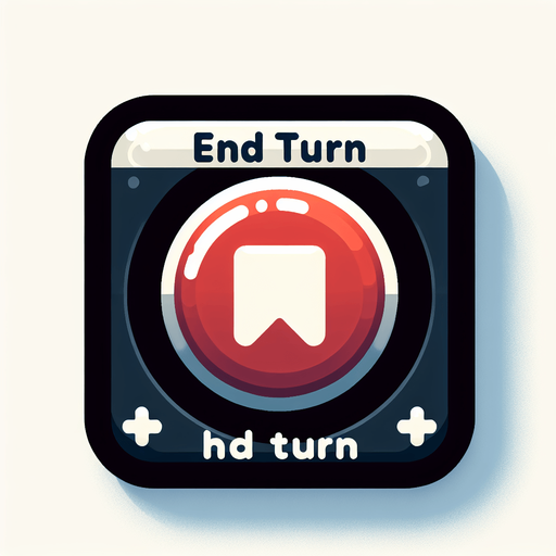 EndTurnButton.
Single Game Texture.  In-Game asset.  2d.  Blank background.  High contrast.  No shadows