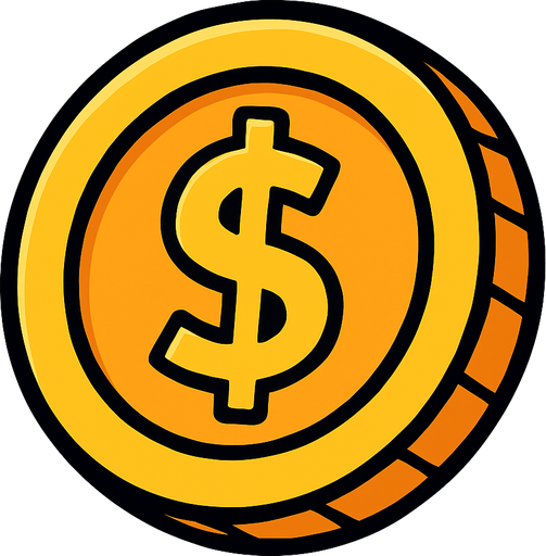 Coin.
In-Game asset.  2d.  High contrast.  No shadows