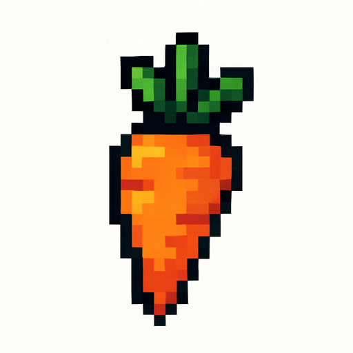 uan zanaoria de pixeles be
be.
In-Game asset.  2d.  High contrast.  No shadows