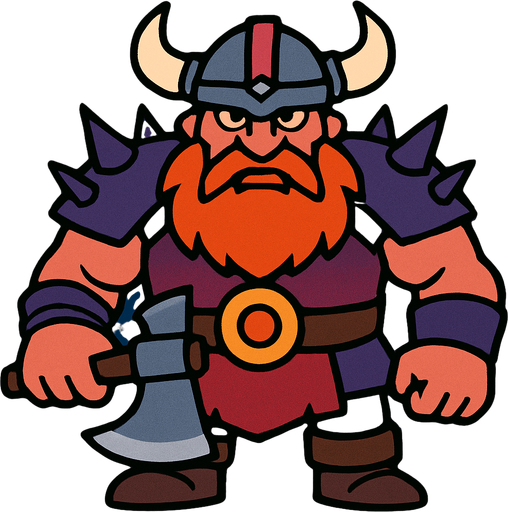 Wiking boss.
In-Game asset.  2d.  High contrast.  No shadows