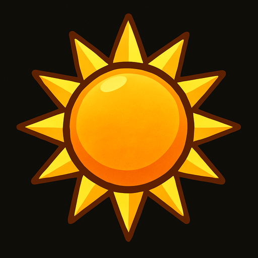 güneş.
In-Game asset.  2d.  High contrast.  No shadows