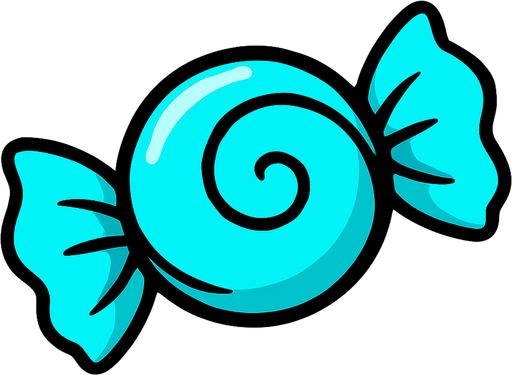 Cyan candy.
In-Game asset.  2d.  High contrast.  No shadows