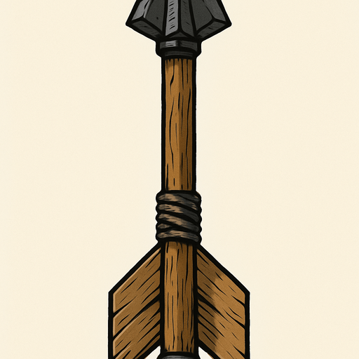 big balista arrow  vertical imagw.
In-Game asset.  2d.  High contrast.  No shadows