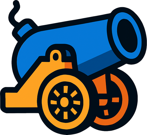 Cannon.
In-Game asset.  2d.  High contrast.  No shadows