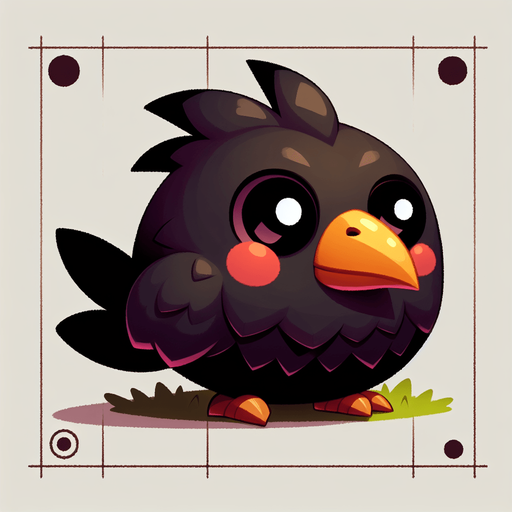 Bad bird.
Single Game Texture.  In-Game asset.  2d.  Blank background.  High contrast.  No shadows