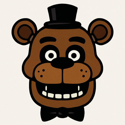 Mascara de Freddy Fazbear.
In-Game asset.  2d.  High contrast.  No shadows