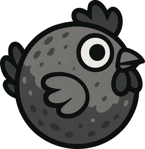 gray chicken ball.
In-Game asset.  2d.  High contrast.  No shadows