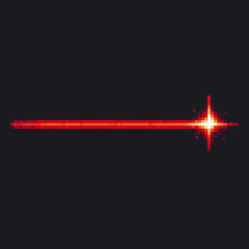 Pixel art high quality red laser beam 2d.
In-Game asset.  2d.  High contrast.  No shadows