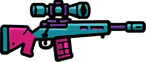Sniper rifle.
In-Game asset.  2d.  High contrast.  No shadows