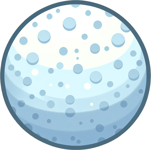 A snowball. Single Game Texture. In-Game asset. 2d. Blank background. High contrast. No shadows.
