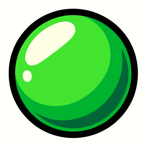 esfera verde.
In-Game asset.  2d.  High contrast.  No shadows