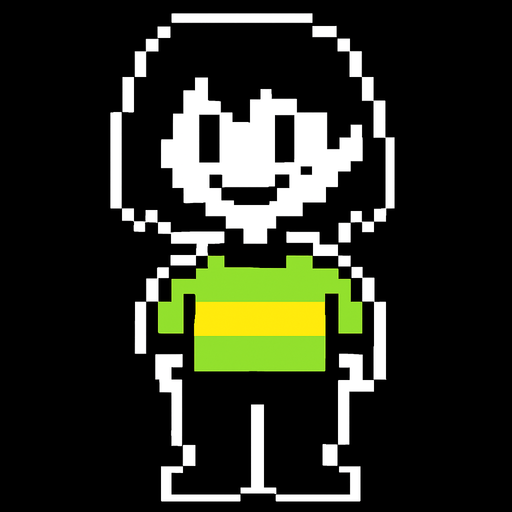 make chara from underatle.
In-Game asset.  2d.  High contrast.  No shadows