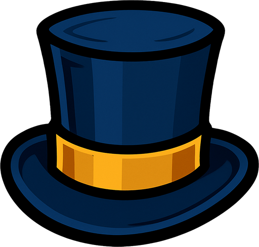Top hat.
In-Game asset.  2d.  High contrast.  No shadows