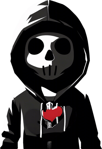 a heart on the hoodie