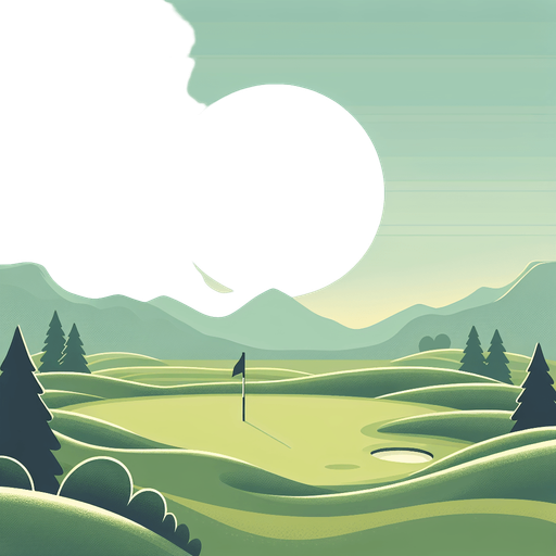 Terrain de golf avec un seul trou.
Single Game Texture. In-Game asset. 2d. Blank background. High contrast. No shadows.