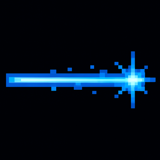 kalın piksel mavi lazer.
In-Game asset.  2d.  High contrast.  No shadows
