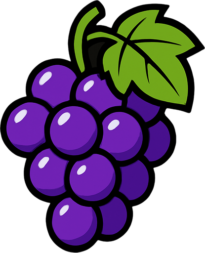grape.
In-Game asset.  2d.  High contrast.  No shadows