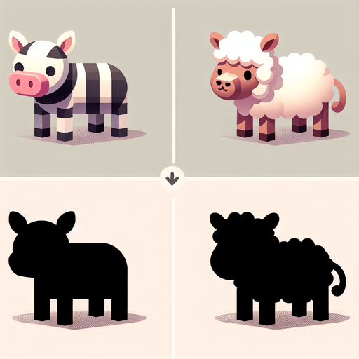 One animal.
Single Game Texture.  2d.  Blank background.  High contrast.  No shadows. Game assets