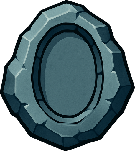 Pierre élémentaire vide.
In-Game asset.  2d.  High contrast.  No shadows