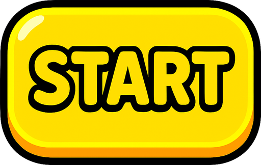 Start butonu sarı parlak.
In-Game asset.  2d.  High contrast.  No shadows