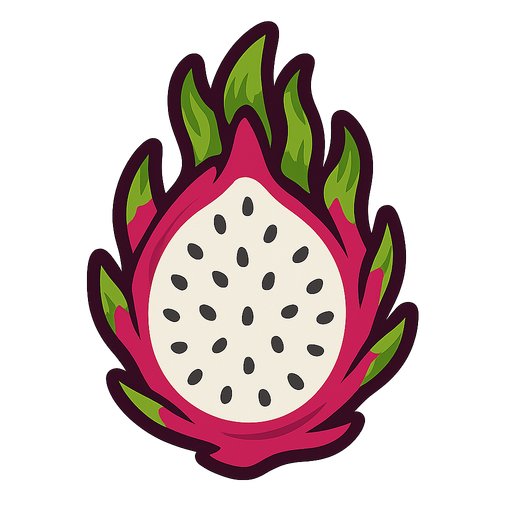 Dragonfruit.
Single Game Texture.  In-Game asset.  2d.  Blank background.  High contrast.  No shadows