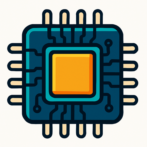 computer chip.
In-Game asset.  2d.  High contrast.  No shadows