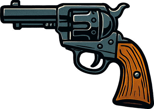 a western revolver.
In-Game asset.  High contrast.  No shadows