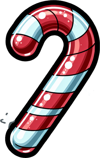 Cartoon Christmas candy cane
Single Game Texture. In-Game asset. 2d. Blank background. High contrast. No shadows.