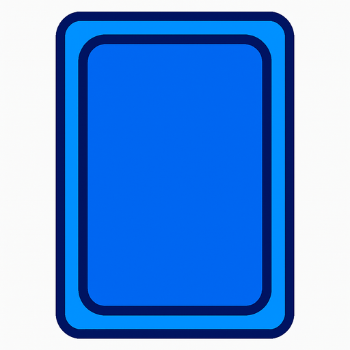 blue card.
In-Game asset.  2d.  High contrast.  No shadows