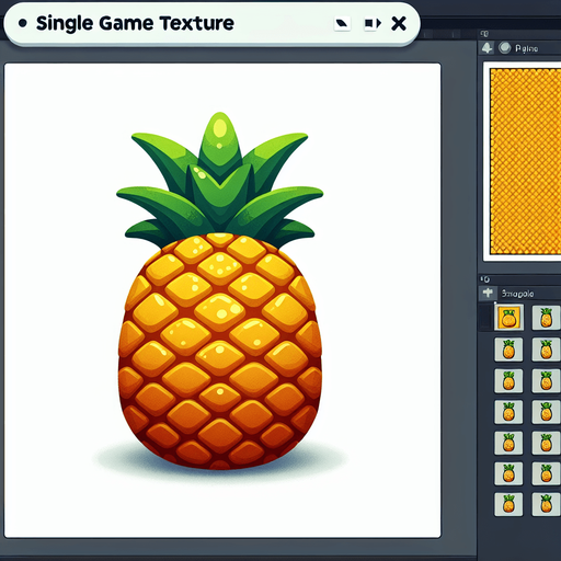 fruit pine apple.
Single Game Texture.  In-Game asset.  2d.  Blank background.  High contrast.  No shadows