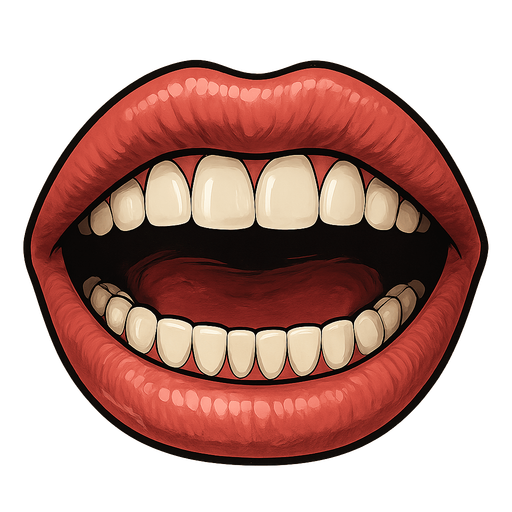 realistic mouth.
In-Game asset.  2d.  High contrast.  No shadows