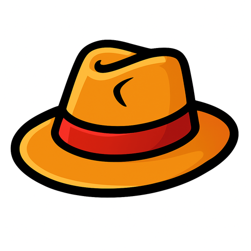 şapka.
In-Game asset.  2d.  High contrast.  No shadows