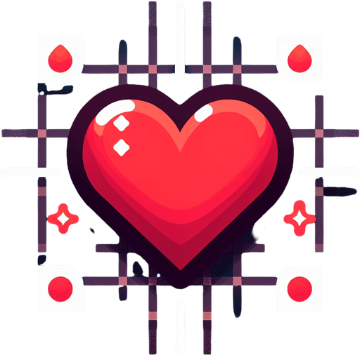 red colored heart for representing player health in the game..
Single Game Texture.  In-Game asset.  2d.  Blank background.  High contrast.  No shadows