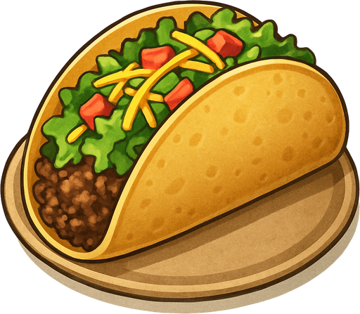 Tabakta Taco - Gerçekçi - Yazısız.
In-Game asset.  2d.  High contrast.  No shadows