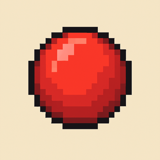 pixel art circle red.
In-Game asset.  2d.  High contrast.  No shadows