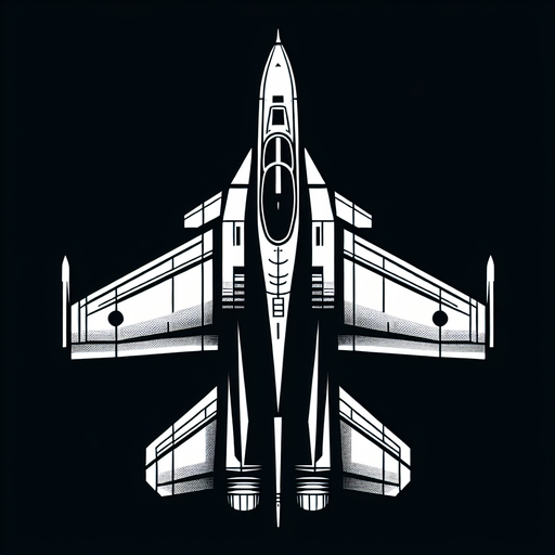 2d view of a fighter plane top view.
Single Game Texture. In-Game asset. 2d. Blank background. High contrast. No shadows.