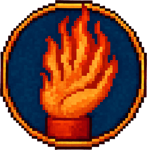 A hand with its fingers symbolizing fire