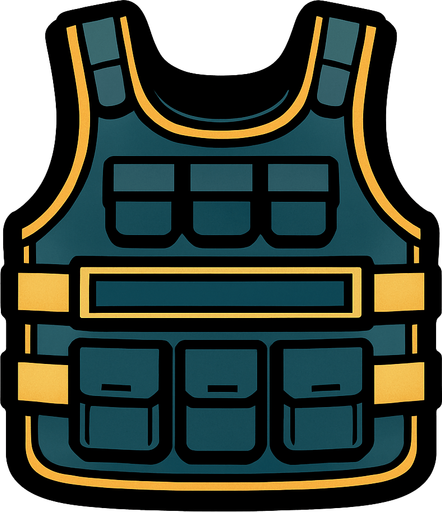 chaleco antibalas.
In-Game asset.  2d.  High contrast.  No shadows