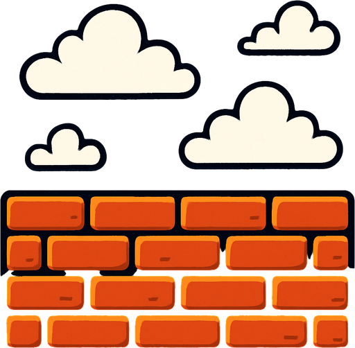 Bricks and sky.
In-Game asset.  2d.  High contrast.  No shadows