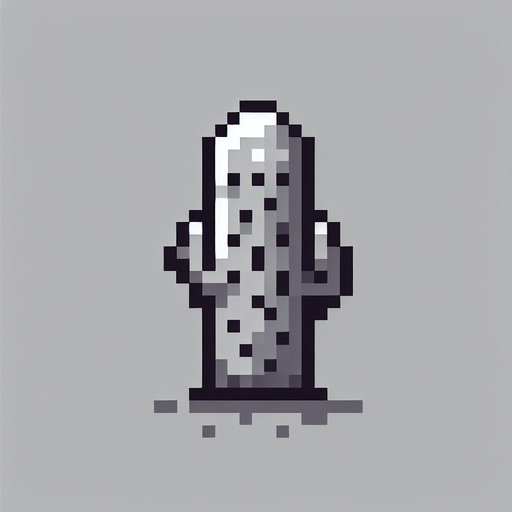 pikselli renksiz kaktüs.
Single Game Texture.  In-Game asset.  2d.  Blank background.  High contrast.  No shadows