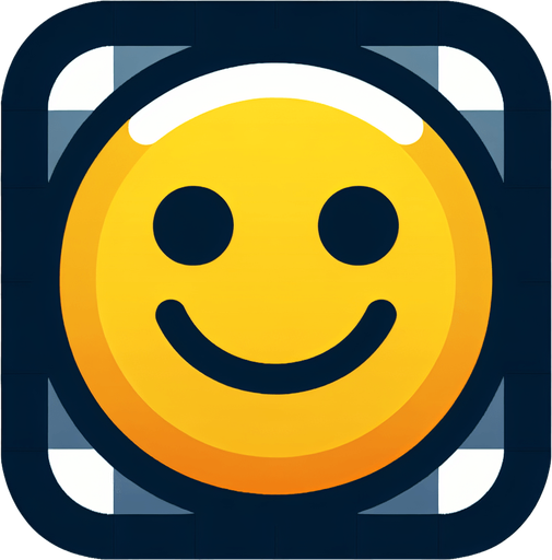 Simple flat icon, 200x200pixels, one bright color smiley with border. No shadows, top down view, transparent background.
Single Game Texture. In-Game asset. 2d. Blank background. High contrast. No shadows.