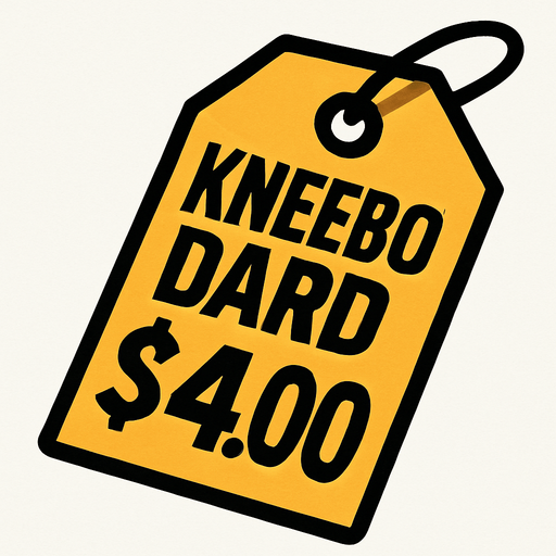 Price tag that says Kneeboard $4.00.
In-Game asset.  2d.  High contrast.  No shadows