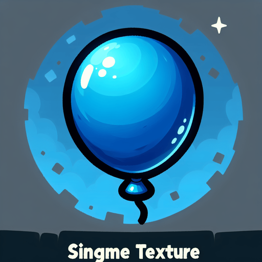 mavi balon.
Single Game Texture.  In-Game asset.  2d.  Blank background.  High contrast.  No shadows