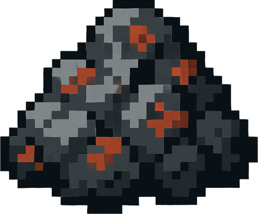 Iron ore pixart.
In-Game asset.  2d.  High contrast.  No shadows