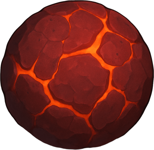 round red lava stone.
In-Game asset