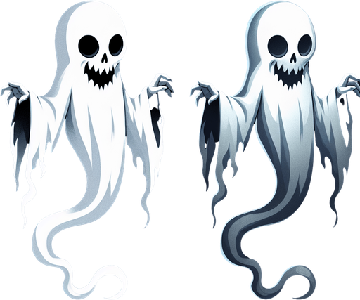 Ghost that is spooky.
Single Game Texture. In-Game asset. 2d. Blank background. High contrast. No shadows.