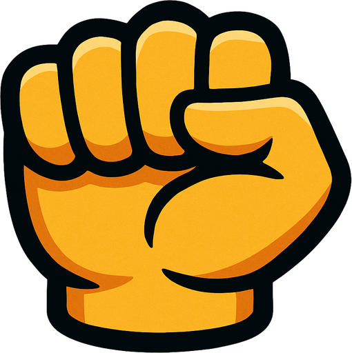 Yumruk işareti.
In-Game asset.  2d.  High contrast.  No shadows